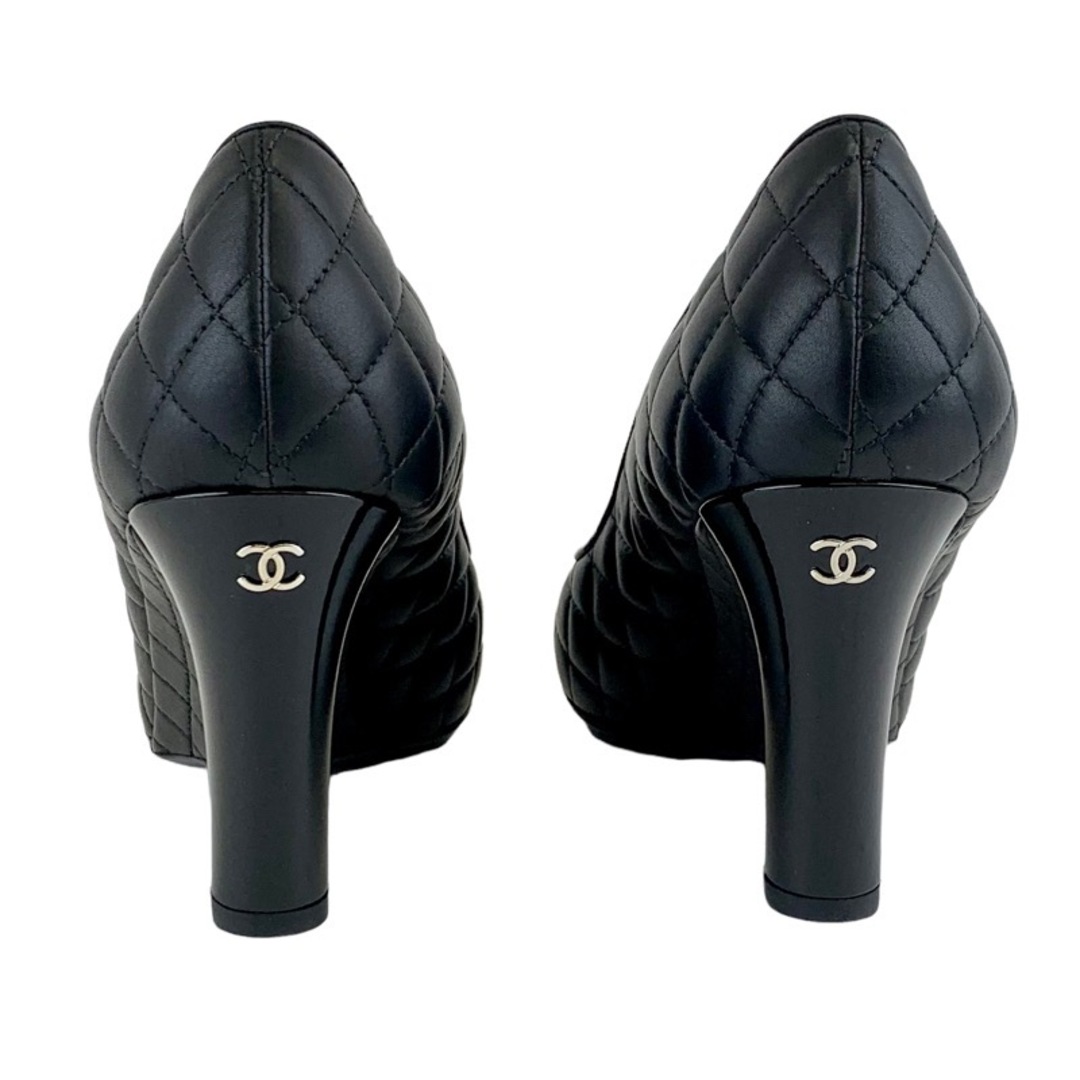 CHANEL(シャネル)のシャネル CHANEL パンプス 靴 シューズ レザー パテント ブラック 黒 マトラッセ ココマーク ウェッジソール レディースの靴/シューズ(ハイヒール/パンプス)の商品写真