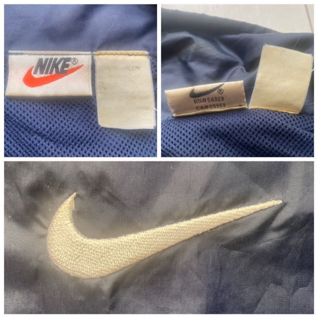 NIKE(ナイキ)の90s NIKE ナイキ デカロゴ ナイロン コーチ ジャケット ネイビー XL メンズのジャケット/アウター(ナイロンジャケット)の商品写真