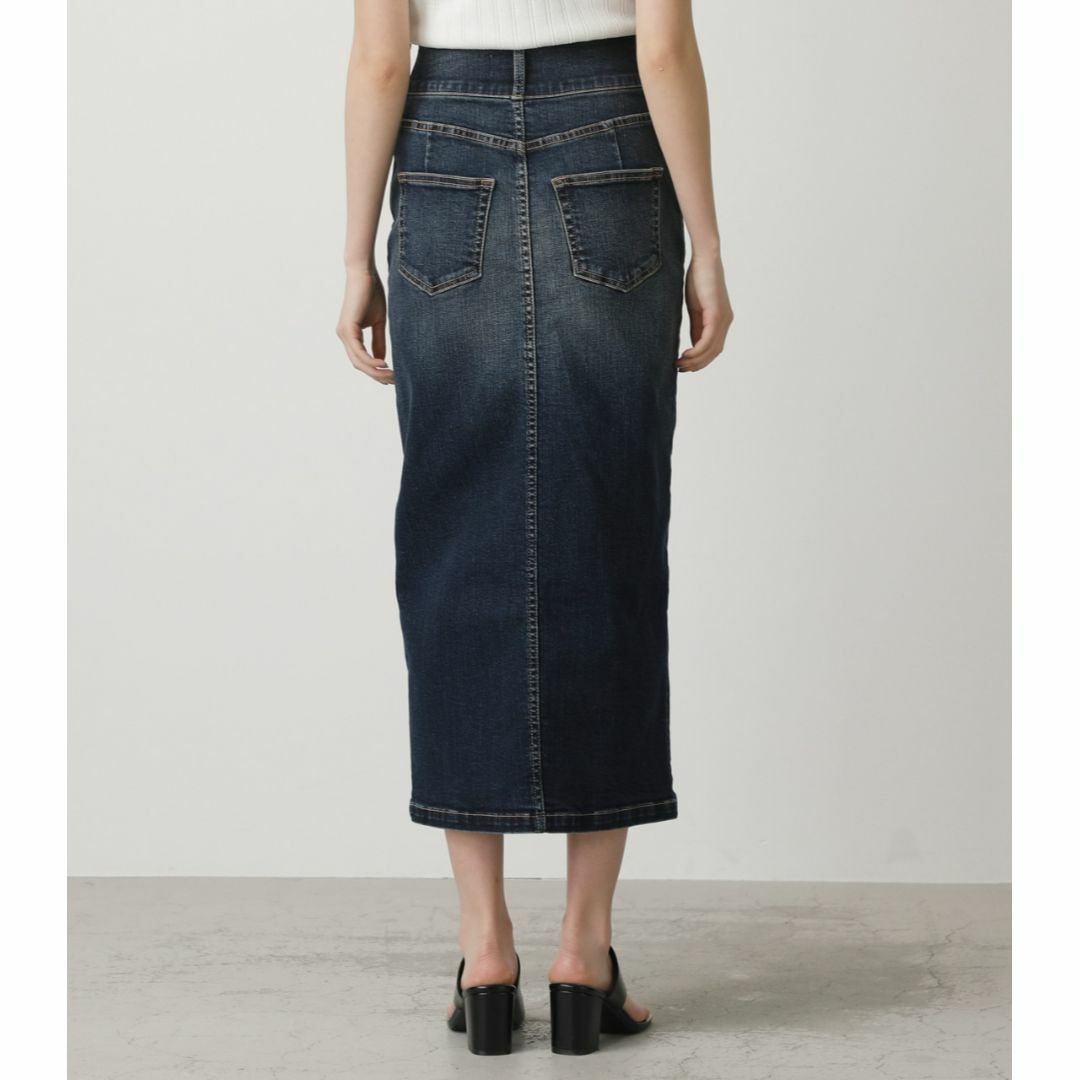 AZUL by moussy(アズールバイマウジー)のAZUL BY MOUSSY ハイウエストスリットデニムスカート S レディースのスカート(ロングスカート)の商品写真