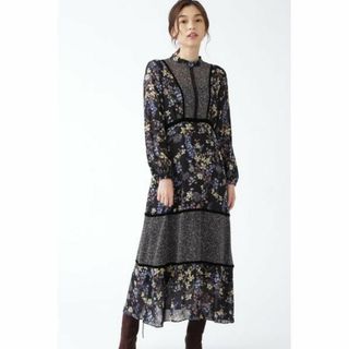 JILLSTUART - ジルスチュアート◆ミックスフラワープリントワンピース◆インナーキャミソール付