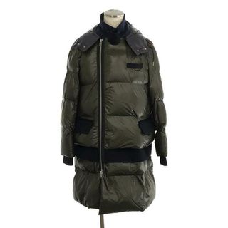 サカイ(sacai)のsacai / サカイ | 異素材 ドッキング オーバー ダウンコート フーディ / フード着脱可 | 1 | カーキ/ネイビー | メンズ(その他)