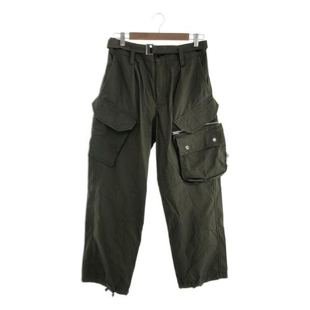 sacai(サカイ)のsacai / サカイ | 2021AW | Cotton Oxford Pants / ベルテッド ミリタリー カーゴパンツ | 1 | カーキ | メンズ メンズのパンツ(その他)の商品写真