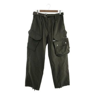 sacai / サカイ | 2021AW | Cotton Oxford Pants / ベルテッド ミリタリー カーゴパンツ | 1 | カーキ | メンズ