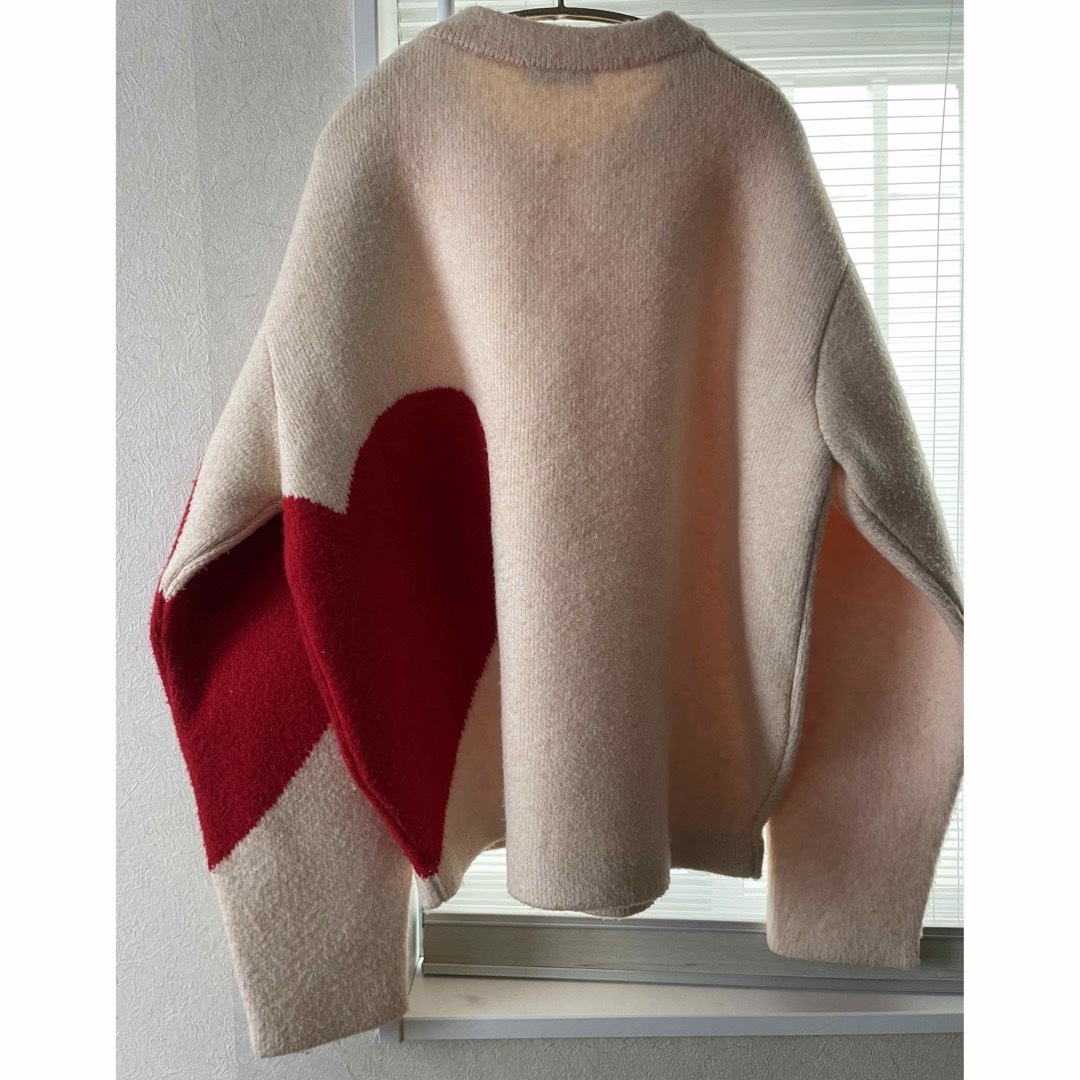 NKNIT ♡ pattern KNIT  WHITE/RED  ハート レディースのトップス(ニット/セーター)の商品写真