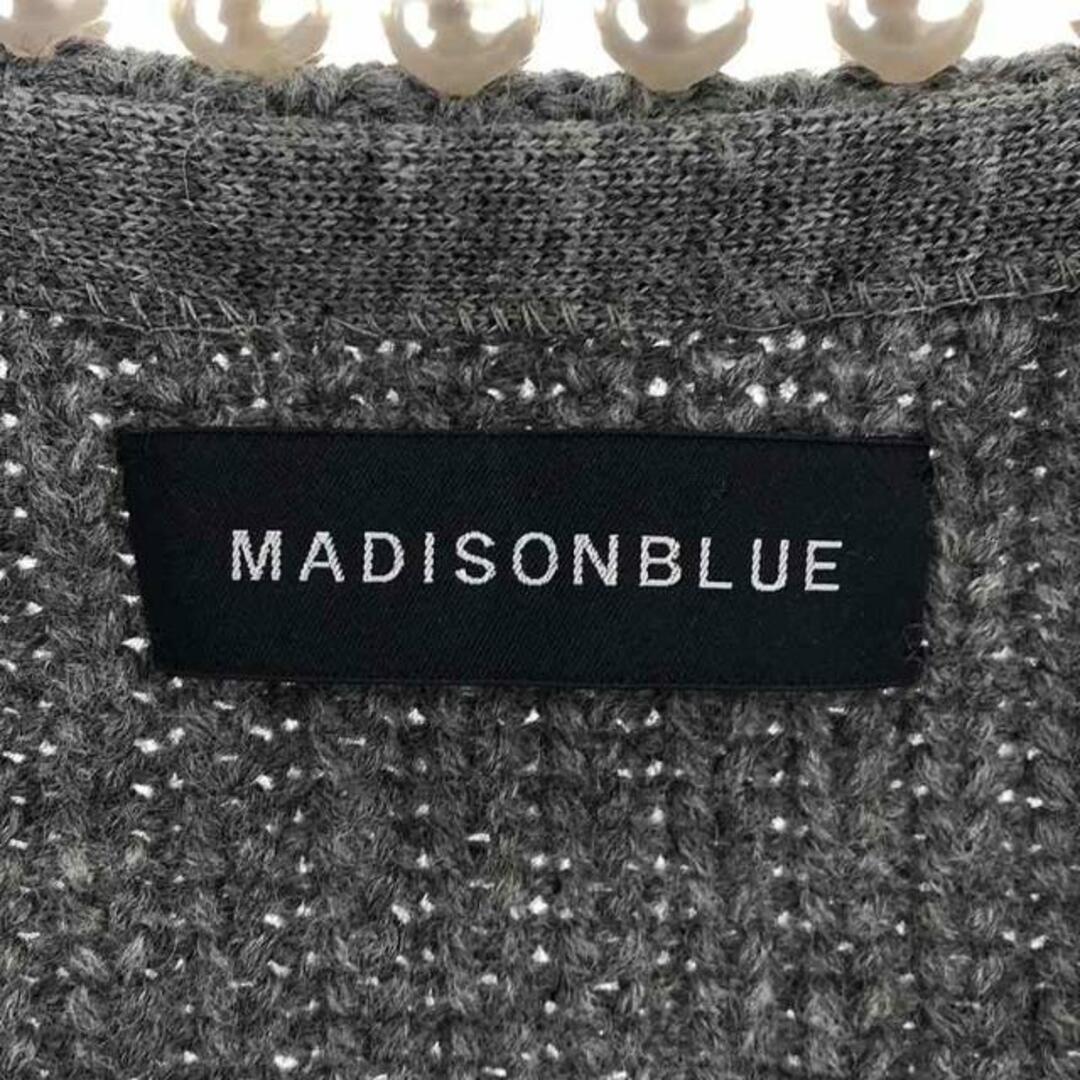 MADISONBLUE(マディソンブルー)の【美品】  MADISON BLUE / マディソンブルー | PEARL DAMEGE CD BRITISH WOOL パールカーディガン | 1 | グレー | レディース レディースのトップス(カーディガン)の商品写真