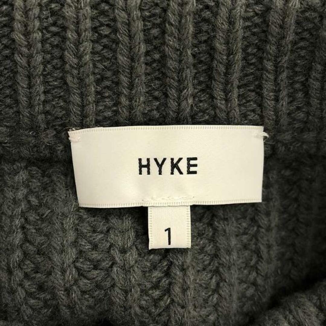 HYKE(ハイク)のHYKE / ハイク | リブ クルーネック クロップドニット | 1 | グレー系 | レディース レディースのトップス(ニット/セーター)の商品写真