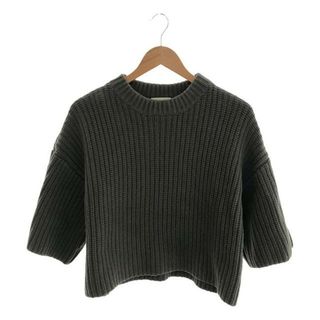 ハイク(HYKE)のHYKE / ハイク | リブ クルーネック クロップドニット | 1 | グレー系 | レディース(ニット/セーター)