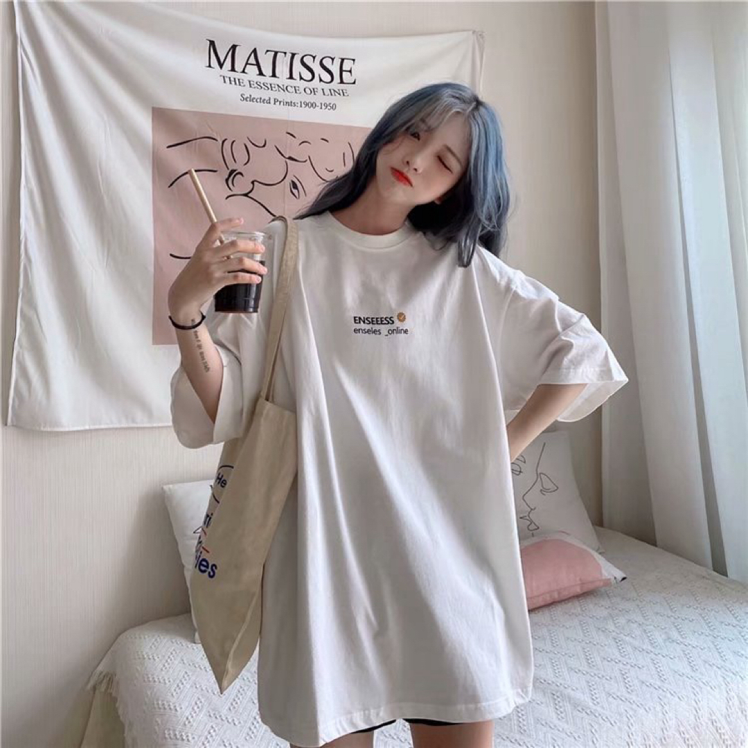 ホワイト XL トムとジェリー Instagram グラフィック ゆったり 新品 レディースのトップス(Tシャツ(半袖/袖なし))の商品写真