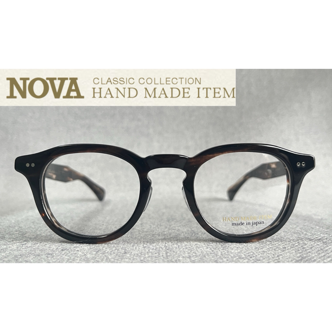 新品未使用「NOVA HAND MADE ITEM」ウェリントン H4028-3 メンズのファッション小物(サングラス/メガネ)の商品写真