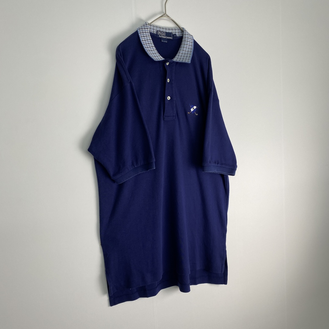 POLO（RALPH LAUREN）(ポロ)のポロバイラルフローレン　ポロシャツ　ワンポイント　刺しゅう　チェック　紺 メンズのトップス(ポロシャツ)の商品写真