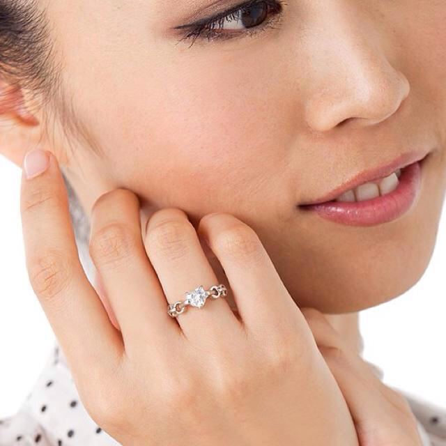 新品ハートモチーフリング♡czダイヤ指輪 レディースのアクセサリー(リング(指輪))の商品写真