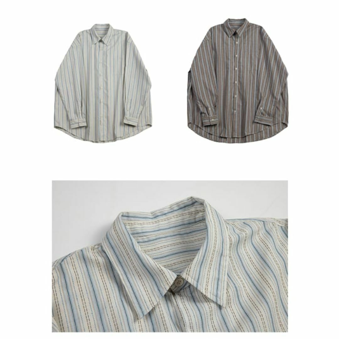 【ma_lsb】REAIMNESS ルーズフィットストライプシャツ メンズのトップス(シャツ)の商品写真