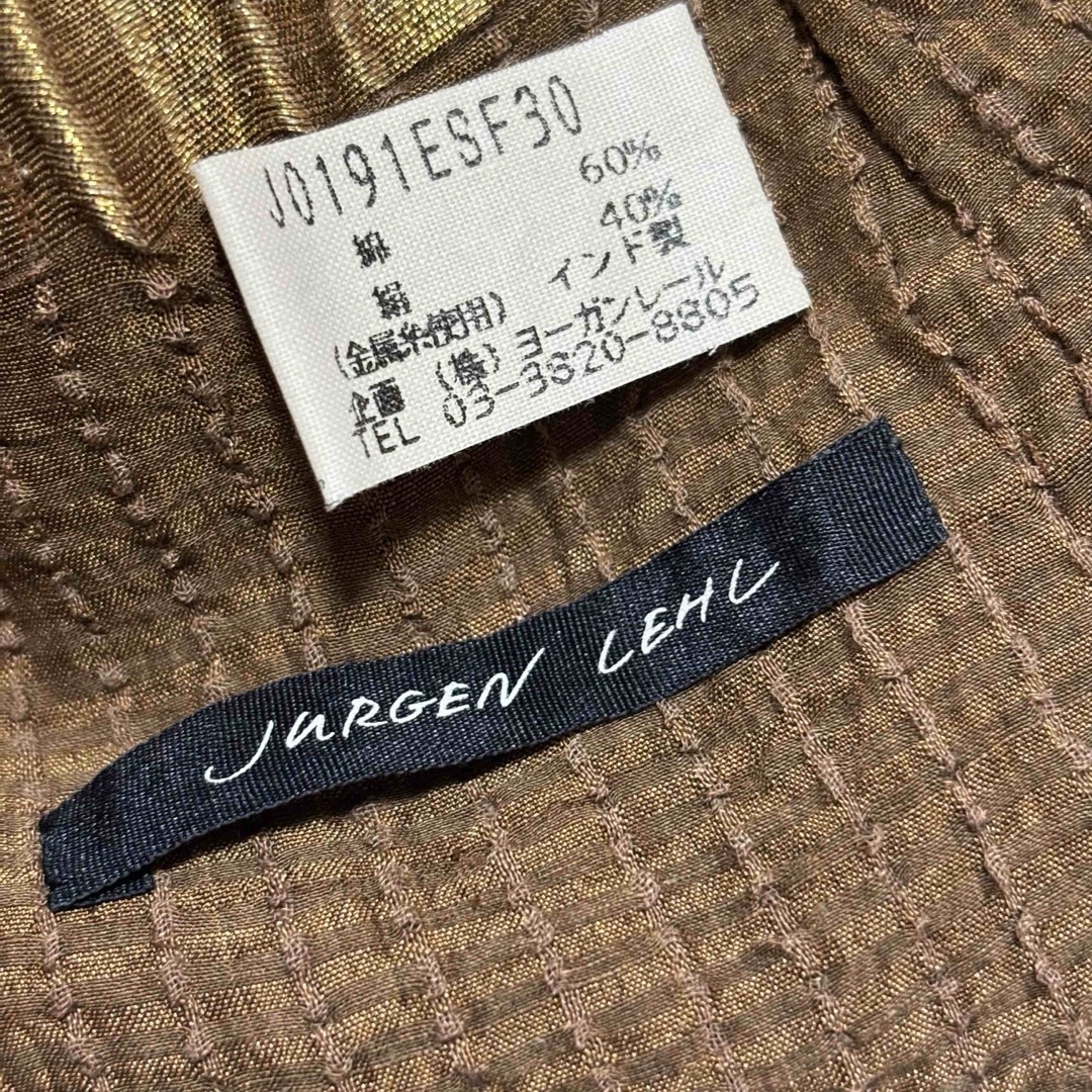 Jurgen Lehl(ヨーガンレール)のヨーガンレール JURGEN LEHL シルク混大判ストール　ジャガードフリンジ レディースのファッション小物(ストール/パシュミナ)の商品写真