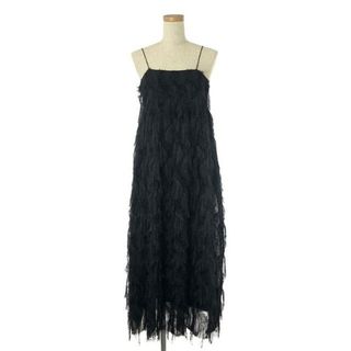 LEINWANDE / ラインヴァンド | 2023SS | Fringe Jacquard Dress / フリンジ ジャガード ドレス ワンピース / 総裏地 | F | ブラック | レディース(ロングワンピース/マキシワンピース)