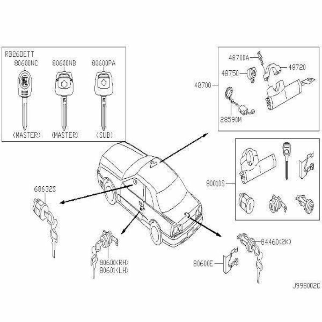 日産(ニッサン)の日産 純正 スカイライン R34 ブランク マスターキー 自動車/バイクの自動車(車種別パーツ)の商品写真