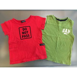 赤いＴシャツ　GAPグリーンノースリーブ　男の子　タンクトップ　半袖　１００㎝(Tシャツ/カットソー)