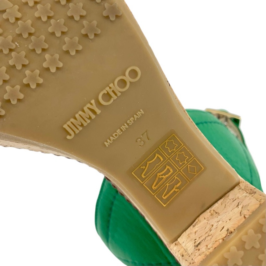 JIMMY CHOO(ジミーチュウ)のジミーチュウ JIMMY CHOO サンダル 靴 シューズ レザー コルク グリーン レディースの靴/シューズ(サンダル)の商品写真
