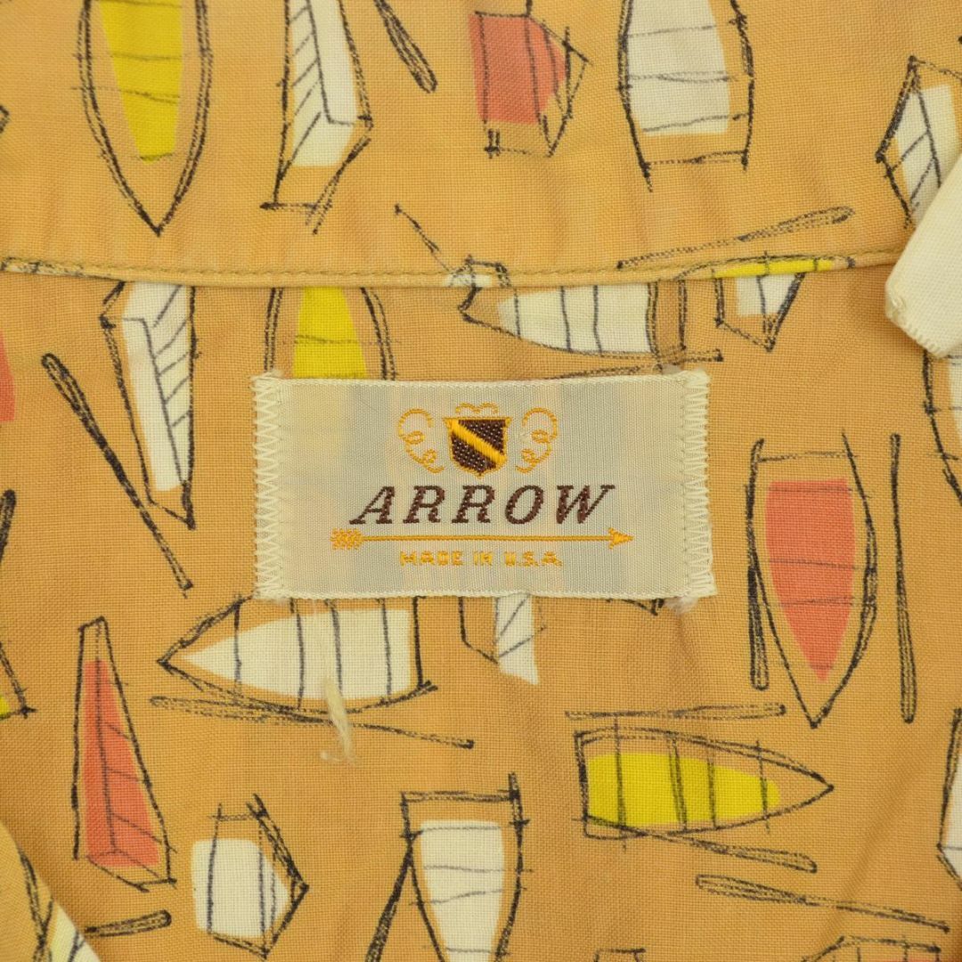 ARROW(アロー)の【ARROW】50s〜 ボート総柄 オープンカラー半袖シャツ メンズのトップス(シャツ)の商品写真
