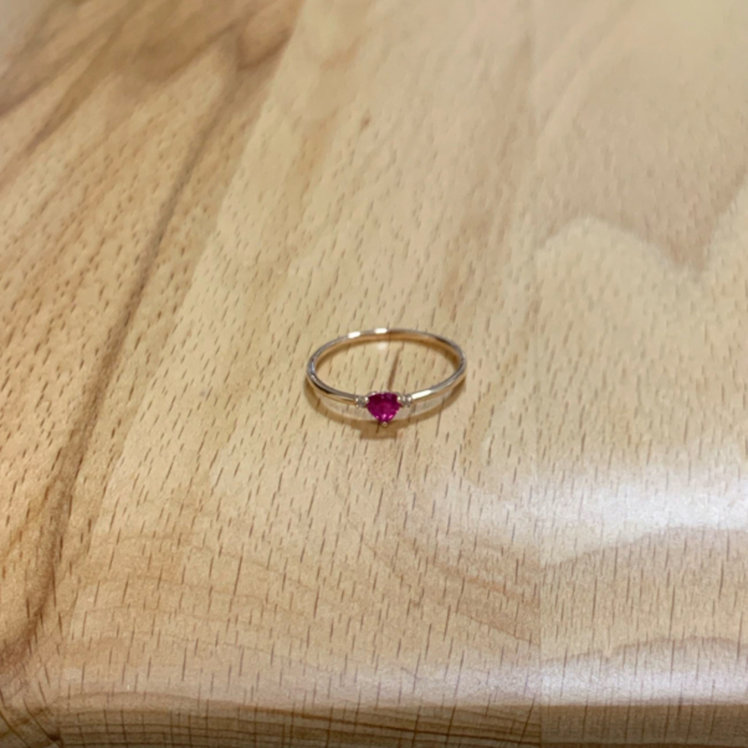 Love Ruby ハート ルビー ダイヤモンド 0.01ct リング 16号 レディースのアクセサリー(リング(指輪))の商品写真