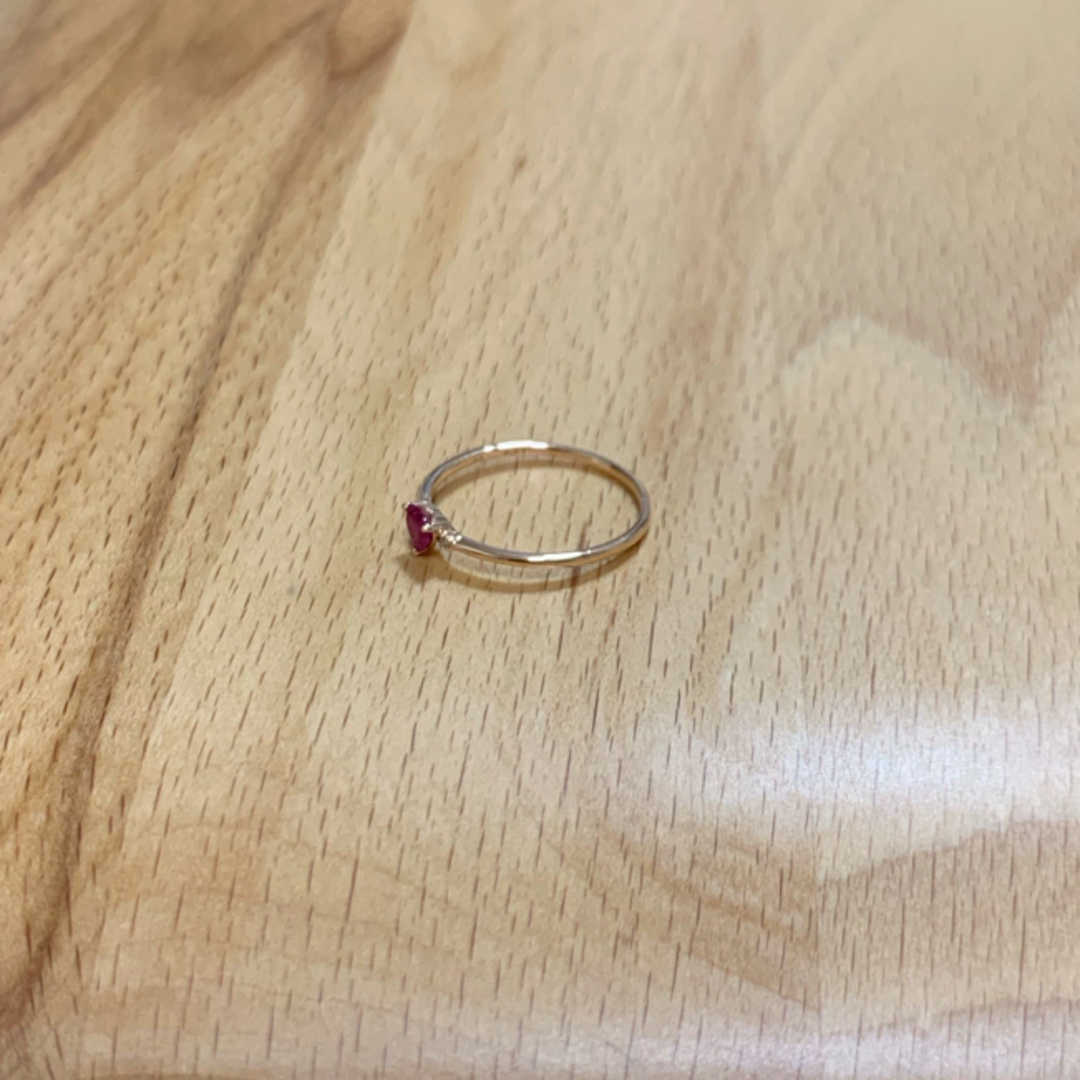 Love Ruby ハート ルビー ダイヤモンド 0.01ct リング 16号 レディースのアクセサリー(リング(指輪))の商品写真