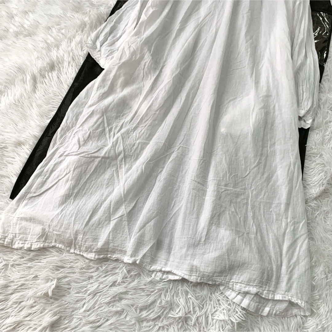SUNVALLEY(サンバレー)のSUN VALLEY コットンガーゼロングワンピース 綿 羽織り ロングシャツ レディースのワンピース(ロングワンピース/マキシワンピース)の商品写真