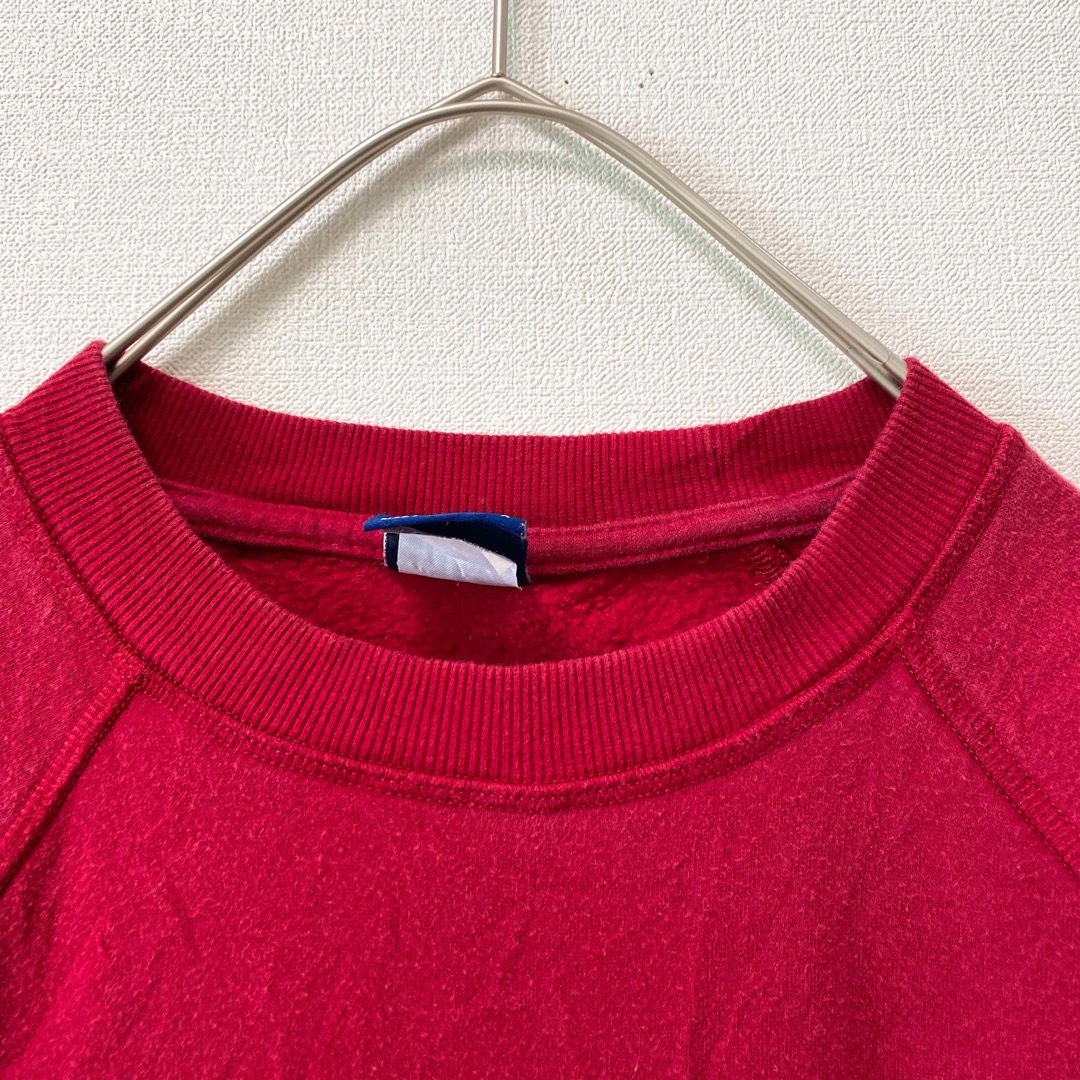 US古着　スウェット　トレーナー　プリントロゴ　男女兼用　赤色　XSサイズ メンズのトップス(スウェット)の商品写真