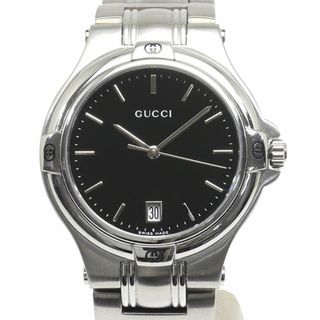 グッチ(Gucci)のグッチ GUCCI 9040M メンズ クオーツ腕時計 SS 黒文字盤(腕時計(アナログ))