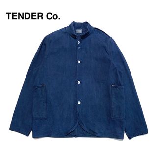 テンダー(TENDER)の☆良品 テンダー 後染め スタンドカラー デニムジャケット カバーオール 英国製(Gジャン/デニムジャケット)