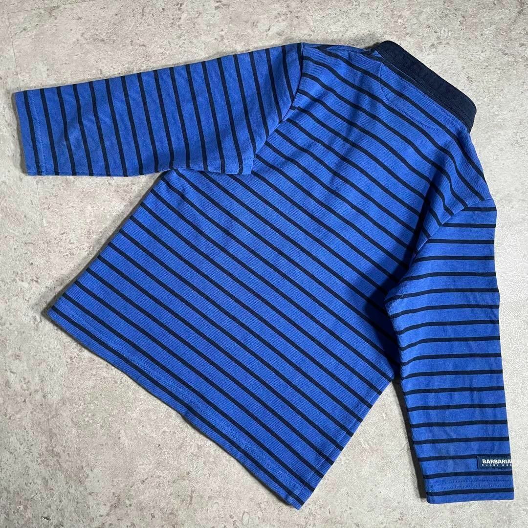 Barbarian(バーバリアン)のカナダ製 BARBARIAN ラガーシャツ ブルー ボーダー ブルー アメカジ レディースのトップス(カットソー(長袖/七分))の商品写真
