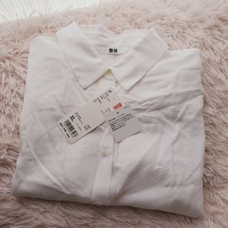 ユニクロ(UNIQLO)のUNIQLO レーヨンエアリーブラウス ホワイト(シャツ/ブラウス(半袖/袖なし))