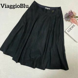 ビアッジョブルー(VIAGGIO BLU)のViaggioBlu  ビアッジョブルー　ブラック　スカート　百貨店　きれいめ(ひざ丈スカート)