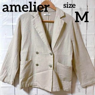 アメリエルマジェスティックレゴン(amelier MAJESTIC LEGON)のアメリエル　マジェスティックレゴン　ジャケット　麻　Mサイズ　大人　レディース(テーラードジャケット)