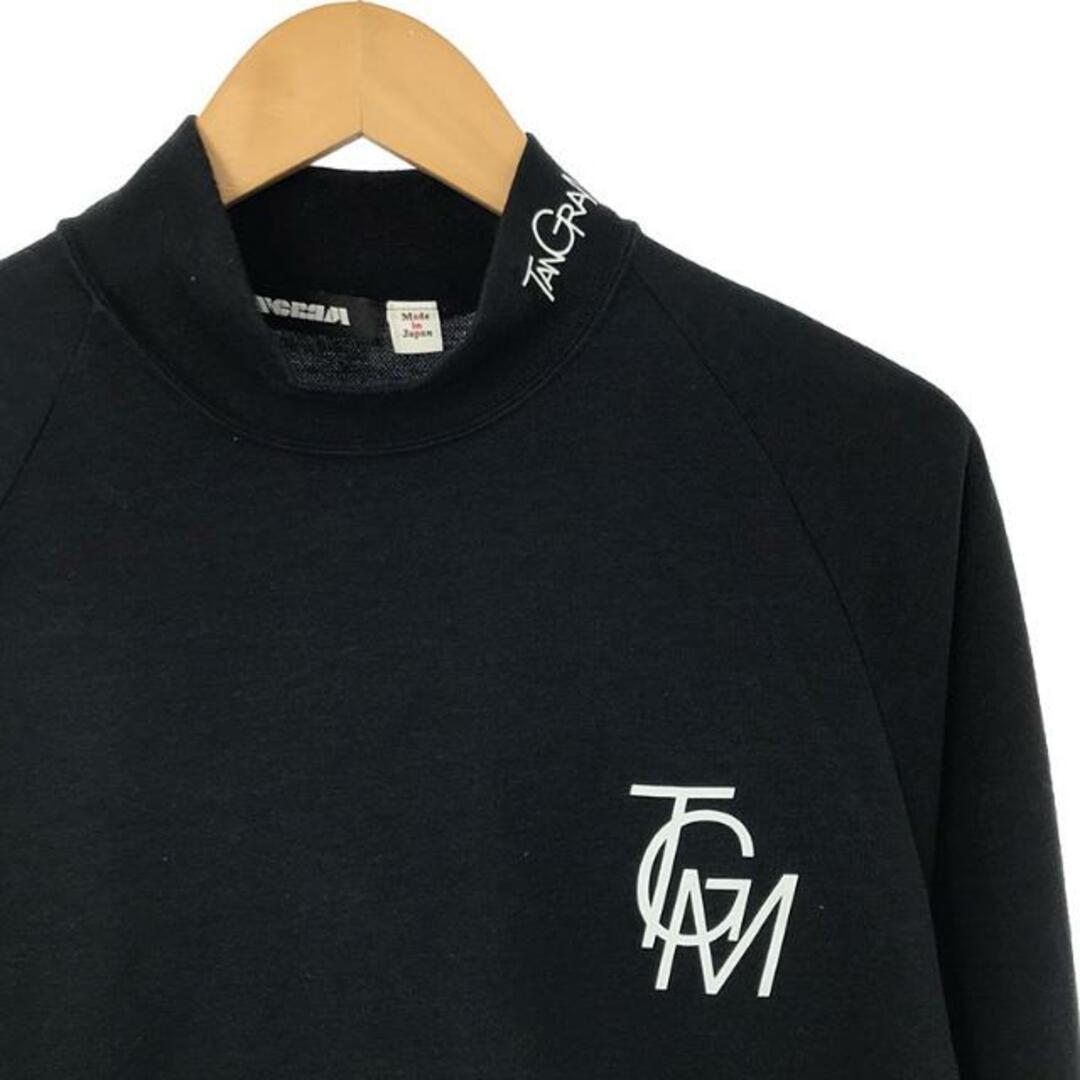 TANGRAM / タングラム | ロゴプリント モックネック ロングスリーブTシャツ | L | ブラック | メンズ メンズのトップス(Tシャツ/カットソー(七分/長袖))の商品写真