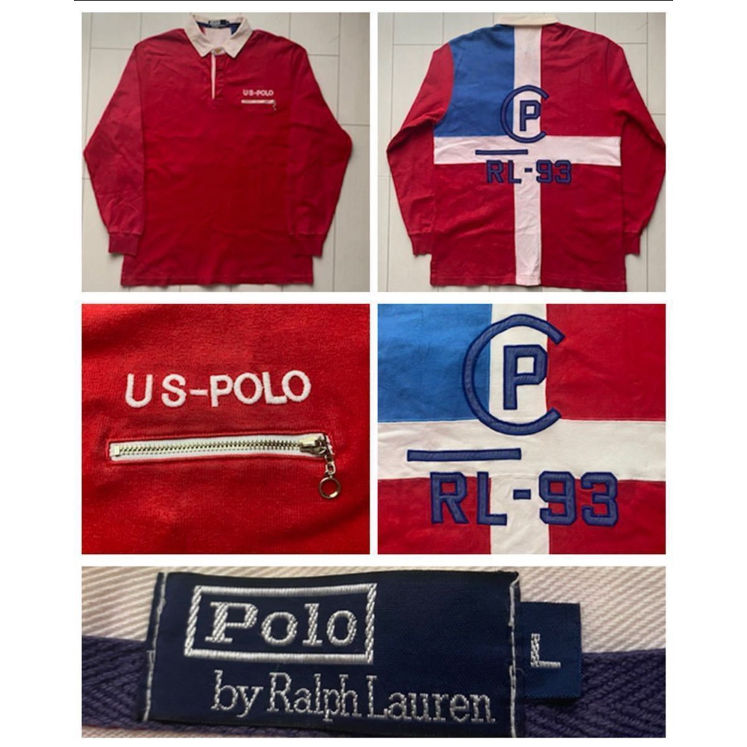 POLO RALPH LAUREN(ポロラルフローレン)の90s POLO ラルフローレン 1993 cp rl-93 ラガーシャツ XL メンズのトップス(ジャージ)の商品写真