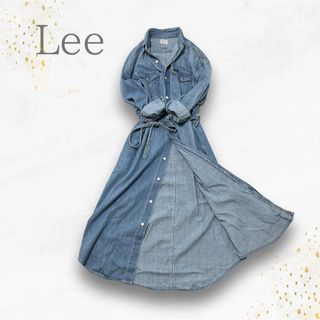 Lee - Lee デニム　ワンピース　紐　ベルト　ウエストコード　ロング　マキシ　Mサイズ