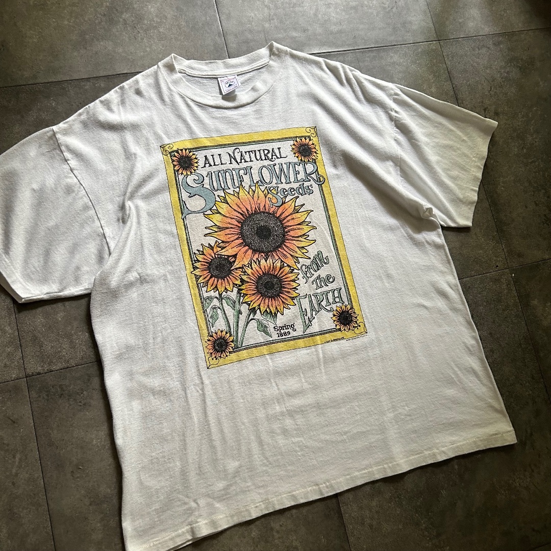 DELTA - 90s delta アートtシャツ ひまわり ホワイト XLの通販 DELTA - 90s delta アートtシャツ ひまわり ホワイト XLの通販