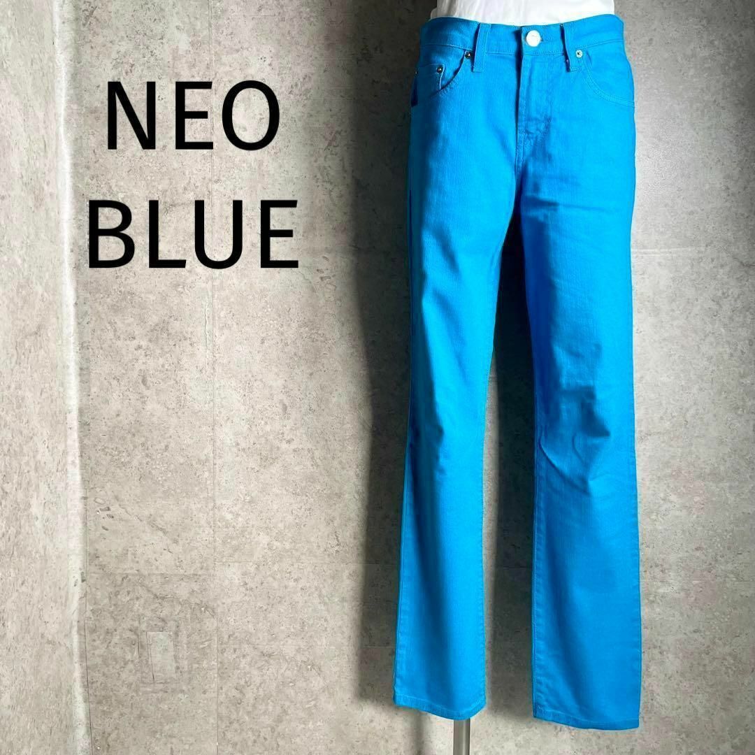 VINTAGE(ヴィンテージ)のUSA製 NEOBLUE カラーデニム 水色 ブルー テーパード ヴィンテージ レディースのパンツ(カジュアルパンツ)の商品写真