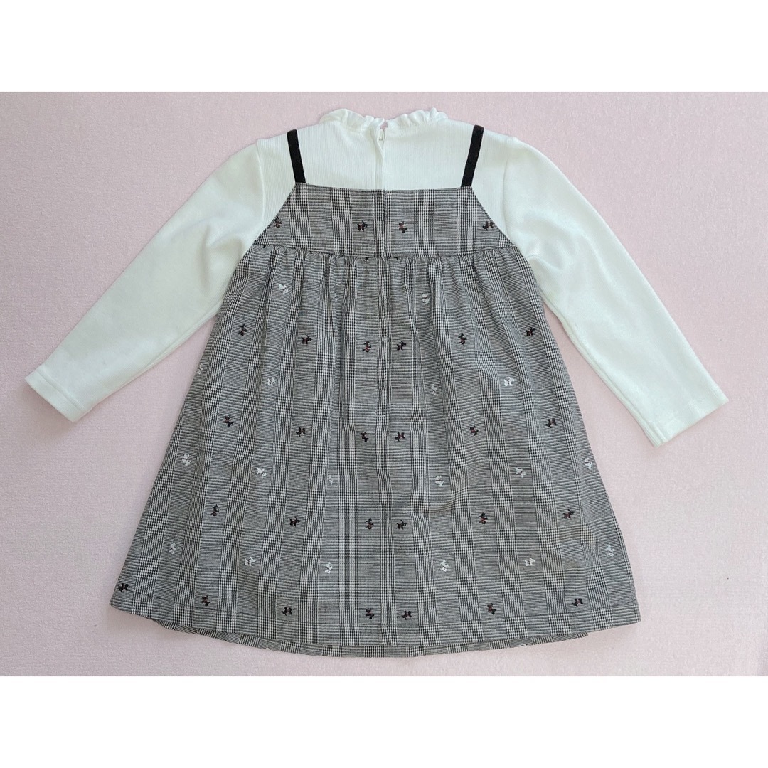 familiar(ファミリア)のファミリア familiar ドッキングチェックワンピース 90 キッズ/ベビー/マタニティのキッズ服女の子用(90cm~)(ワンピース)の商品写真