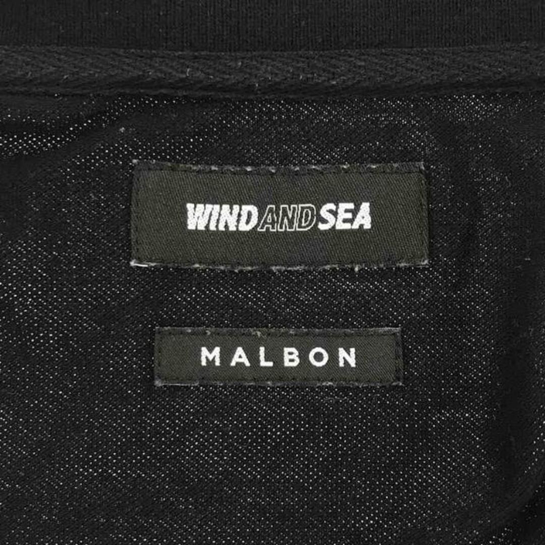WIND AND SEA(ウィンダンシー)のWIND AND SEA / ウィンダンシ― | × MALBON GOLF マルボンゴルフコラボ ロゴワッペン 刺しゅう 半袖ポロシャツ | XL | ブラック | メンズ メンズのトップス(Tシャツ/カットソー(半袖/袖なし))の商品写真