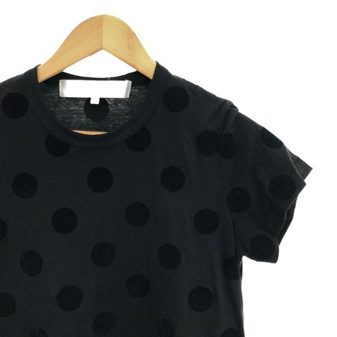 tao COMME des GARCONS / タオコムデギャルソン | 2022AW | フリル装飾 クルーネックTシャツ | M | ブラック | レディース レディースのトップス(Tシャツ(半袖/袖なし))の商品写真