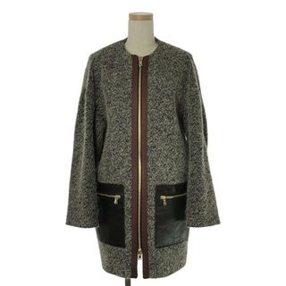 エトロ(ETRO)のETRO / エトロ | ツイード ジップ ノーカラーコート | 40 | ブラック/ベージュ/レッド | レディース(その他)