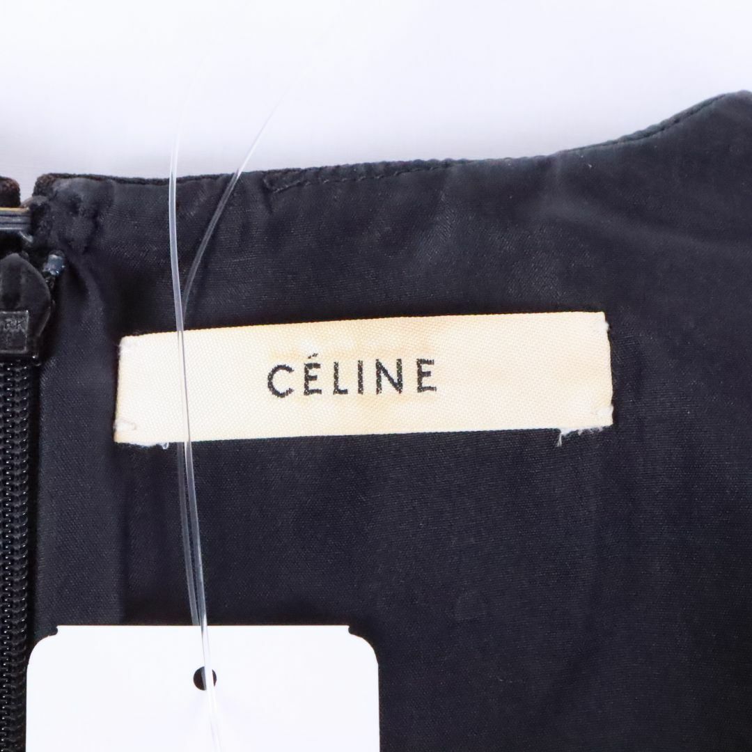 celine(セリーヌ)のCELINE　セリーヌ　トップス　袖なし　黒　Ｓ　タグ付 レディースのトップス(シャツ/ブラウス(半袖/袖なし))の商品写真