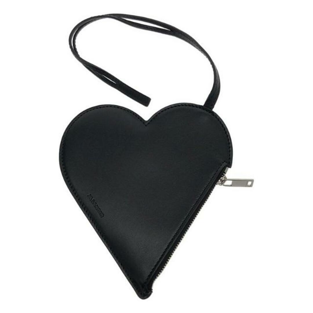 Jil Sander(ジルサンダー)の【美品】  JIL SANDER / ジルサンダー | HEART POUCH エンボスロゴ レザーポーチ | ブラック | レディース レディースのバッグ(その他)の商品写真