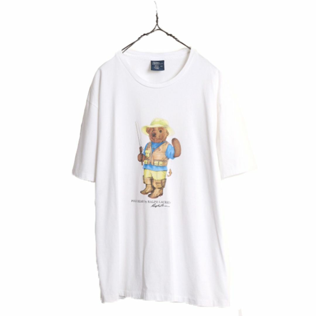 Ralph Lauren(ラルフローレン)の90s ポロベアー ポロ ラルフローレン プリント 半袖 Tシャツ メンズ L / 古着 90年代 オールド キャラクター 半袖Tシャツ シングルステッチ メンズのトップス(Tシャツ/カットソー(半袖/袖なし))の商品写真