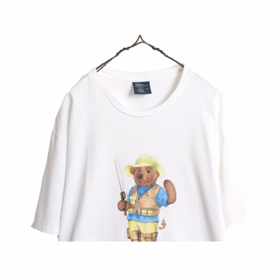 Ralph Lauren(ラルフローレン)の90s ポロベアー ポロ ラルフローレン プリント 半袖 Tシャツ メンズ L / 古着 90年代 オールド キャラクター 半袖Tシャツ シングルステッチ メンズのトップス(Tシャツ/カットソー(半袖/袖なし))の商品写真
