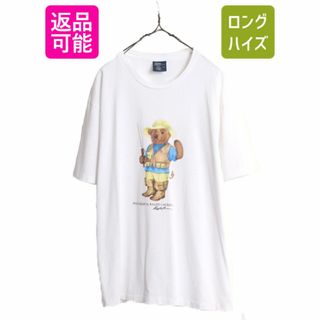 ラルフローレン(Ralph Lauren)の90s ポロベアー ポロ ラルフローレン プリント 半袖 Tシャツ メンズ L / 古着 90年代 オールド キャラクター 半袖Tシャツ シングルステッチ(Tシャツ/カットソー(半袖/袖なし))