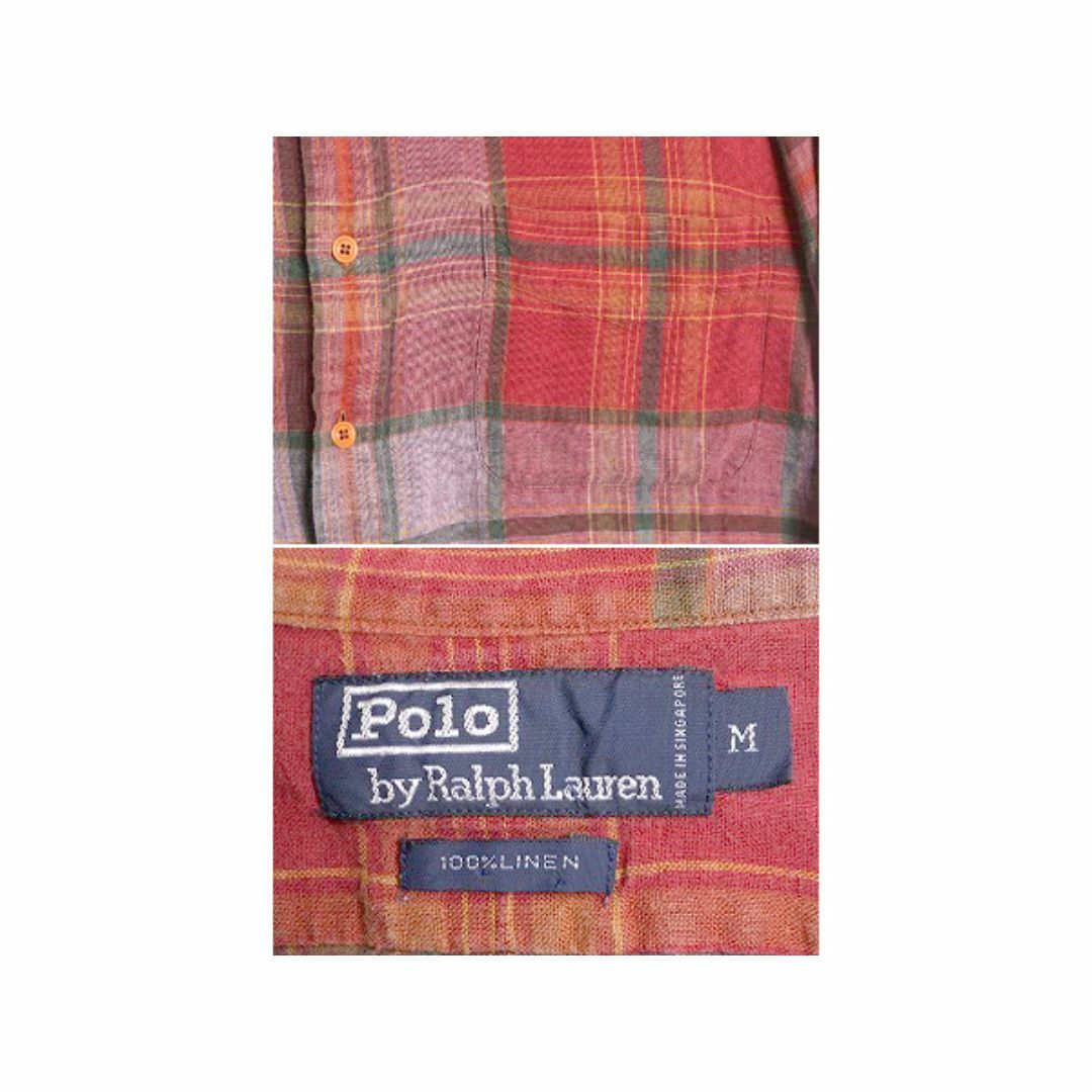 Ralph Lauren - 90s ポロ ラルフローレン 100% リネン チェック Ralph Lauren - 90s ポロ ラルフローレン 100% リネン チェック