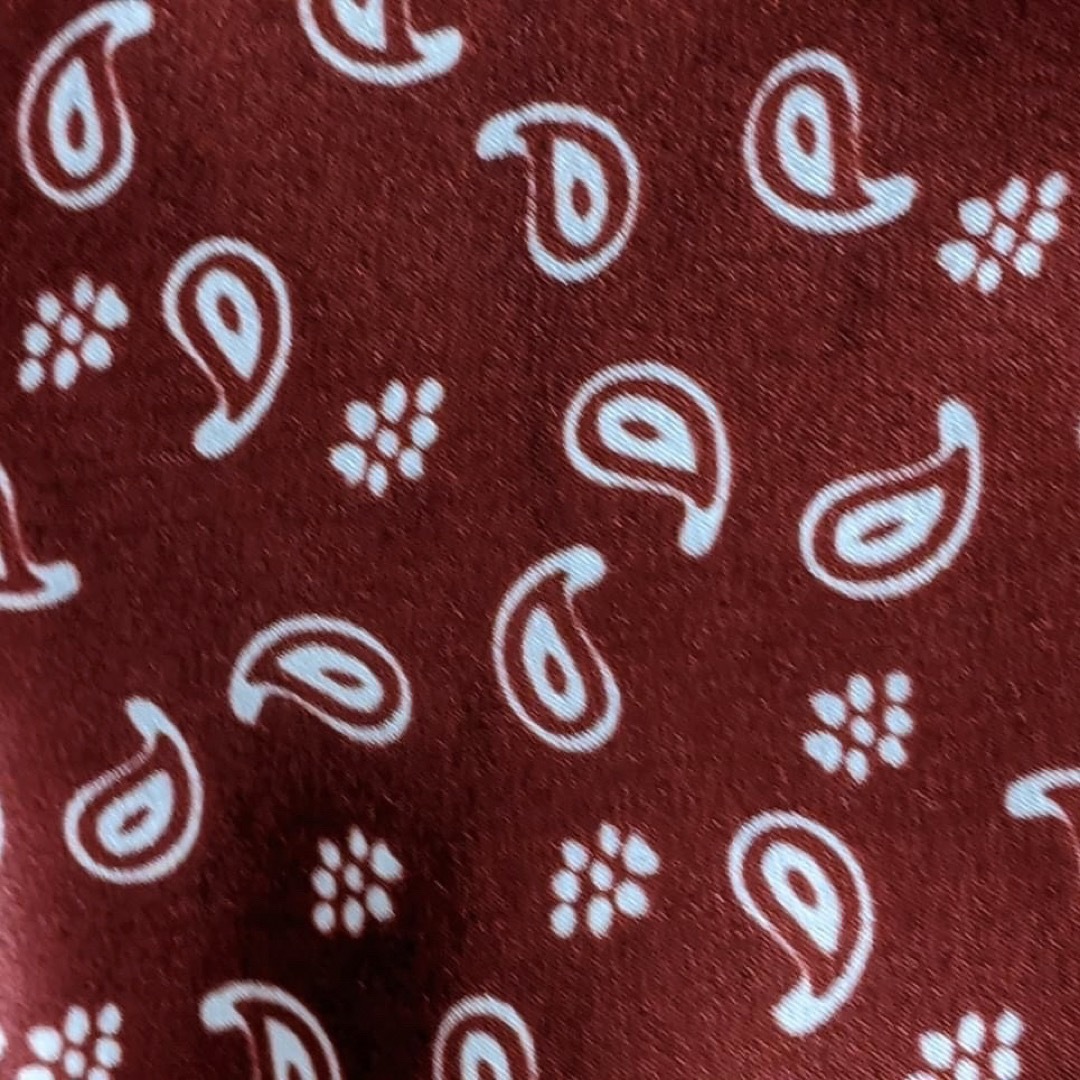 シルクスカーフ レッド ペイズリードット柄 水玉  バンダナ A⑥ レディースのファッション小物(バンダナ/スカーフ)の商品写真
