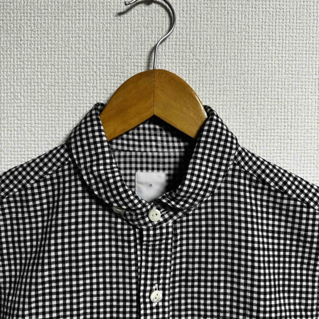 【人気】millot マイヨ　ギンガムチェックシャツ　0 サイズホワイトブラック レディースのトップス(シャツ/ブラウス(長袖/七分))の商品写真