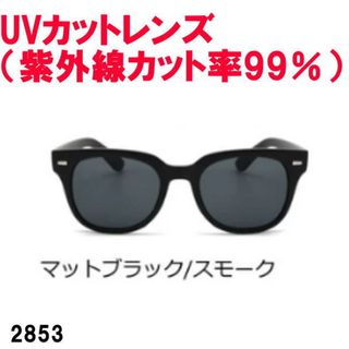 マットブラック/スモーク 2853 ウェリントン カラーレンズ サングラス(サングラス/メガネ)